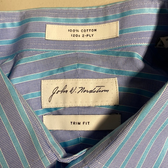 Mens Button-down with Subtle Shimmer in Stripe - Picture 2 of 4